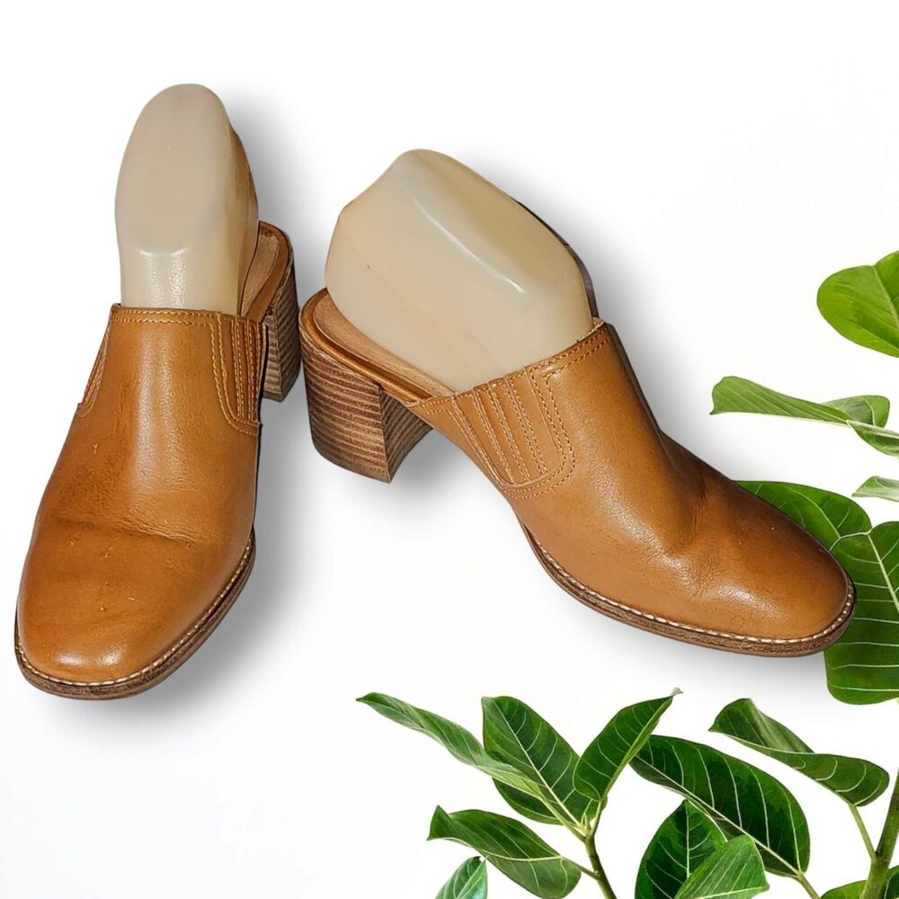 Madewell Women's Carey Mule Amber Brown Womens Size 8 1/2 Preowned SB13